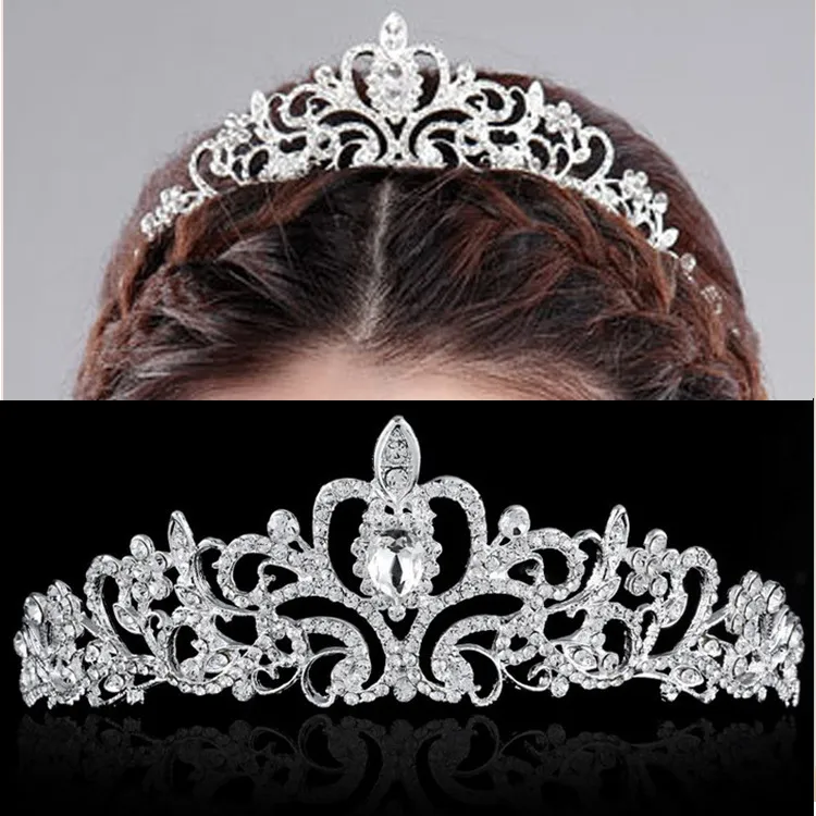 Ny bröllopsfest smycken kristaller brud tiaras för kvinnor engagemang tiara krona huvudband hår tillbehör mode lyx smycken