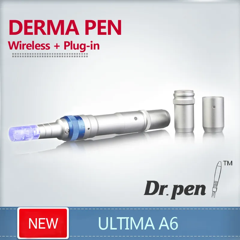 새로운 도착 고품질 Derma Pen Dr.Pen Ultima A6 자동 전기 마이크로 바늘 2 배터리 충전식 한국 Dermapen 바늘 카트리지