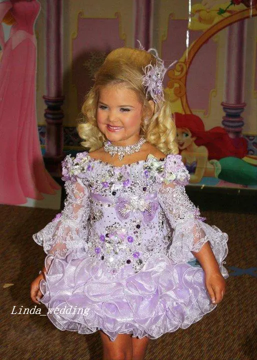 Commercio all'ingrosso Eden Wood Lavender Girl's Pageant Dress Vintage Party Cupcake Flower Girl Pretty Dress For Kid