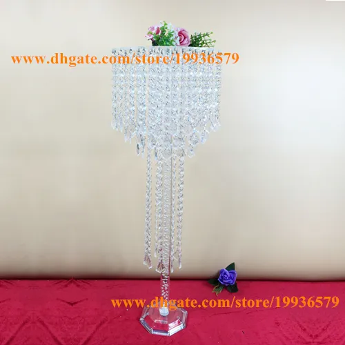 Centro de mesa de araña colgante de cristal para decoración de soporte de flores de mesa de fiesta de boda