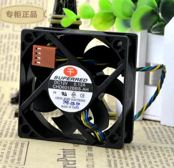 Original SUPERRED CHD6012BBS-AH 12V 0.12A 6CM 60*60*20 four wire PWM temperature control CPU fan