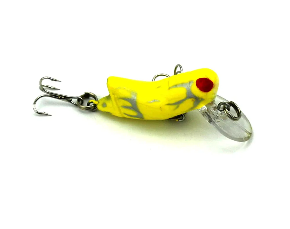 100st Insekt Fiske Lure Crankbait Bassbete 4,5cm 4.1g Gräshoppa Konstgjord plast Flytande fiskehandtag