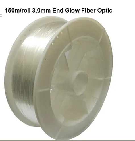 Spedizione gratuita 150 m / rotolo Bagliore finale in fibra ottica di plastica PMMA da 3,0 mm di alta qualità la decorazione dell'illuminazione fai-da-te