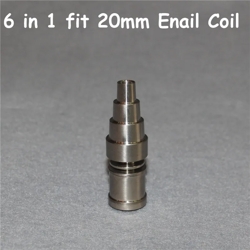 High Quality Titanium Nails 6 IN 1 fit 20mm coil Tool Domeless Gr2Titanium Nail Bangers For Male and Female 19mmTitanium Banger