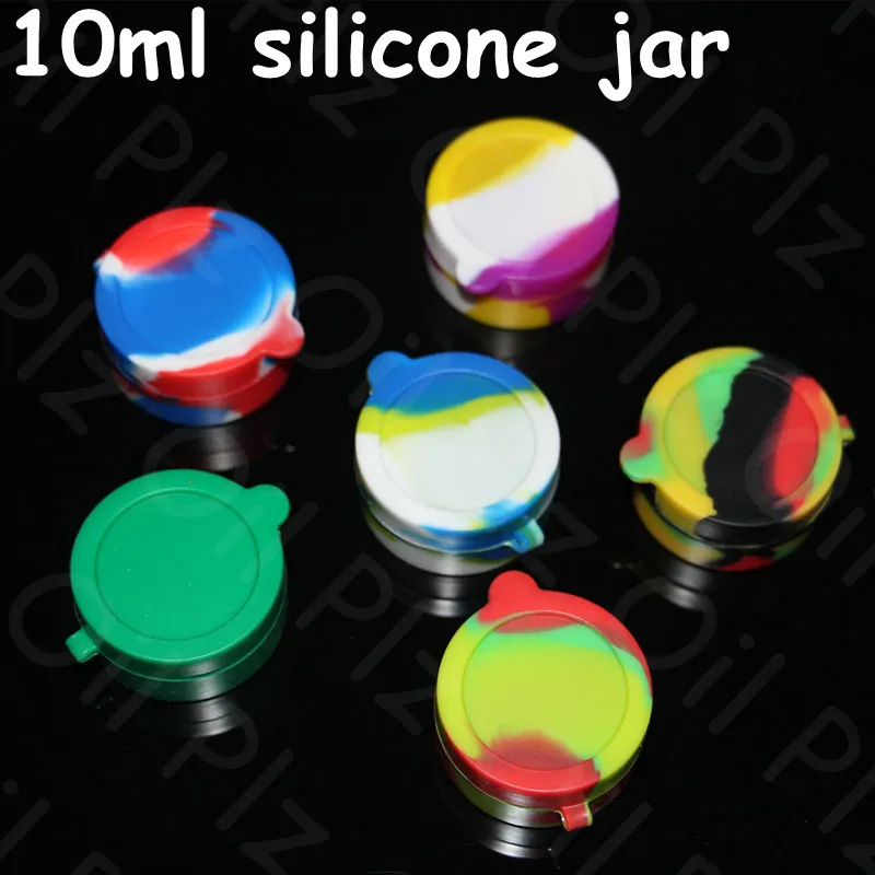 NonStick Wax Containers 10 ML Siliconen Box Big Can Silicon Container Kleurrijke Non-Stick Opslag Jar Oil DAB RIGS