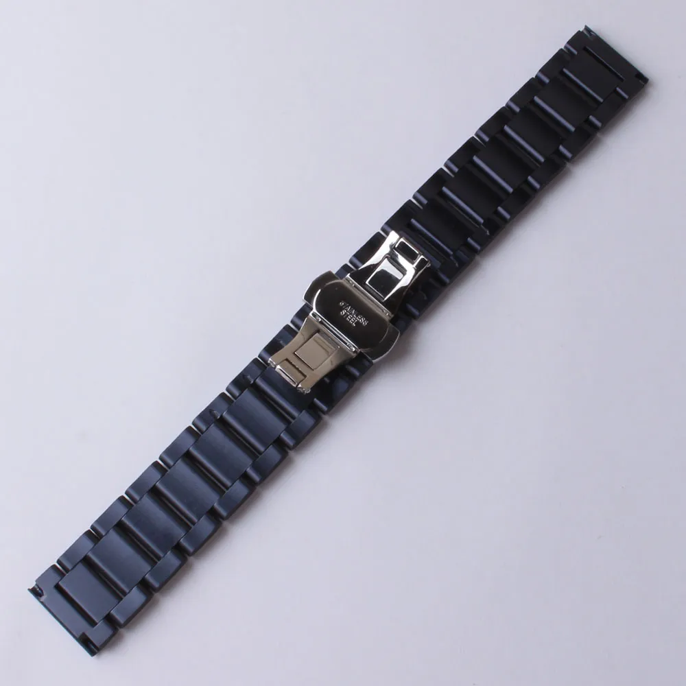 Titta på bandband Ny modestil Watchband Color Blue Matte Rostfritt stål Metallarmband för smarta klocktillbehör Byt ut283L