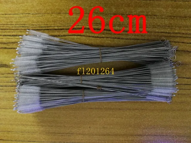 DHL Fedex 26cm x0.6cm Stainless steel straw cleaning brush pipe cleaner baby straw brush cleaner