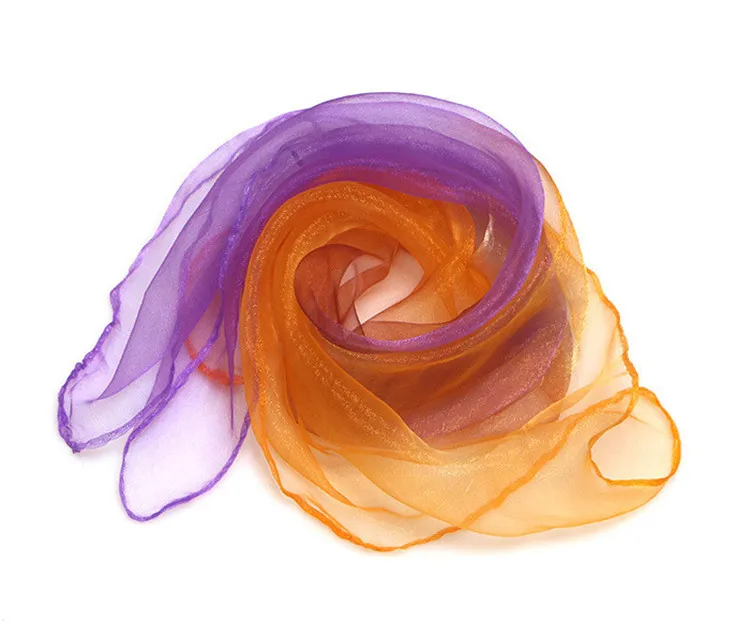 Changement progressif à chaud du petit foulard en soie enfants Châle Beachwear petit carré pour danser Foulard en soie Cadeaux pour les enfants IB474