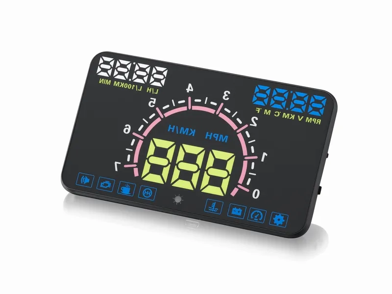 CAR HUD 헤드 업 디스플레이 OBD2 EUOBD 58 인치 앞 유리 LED 프로젝터 속도 피로 경고 RPM MPH 연료 소비 disp4771229