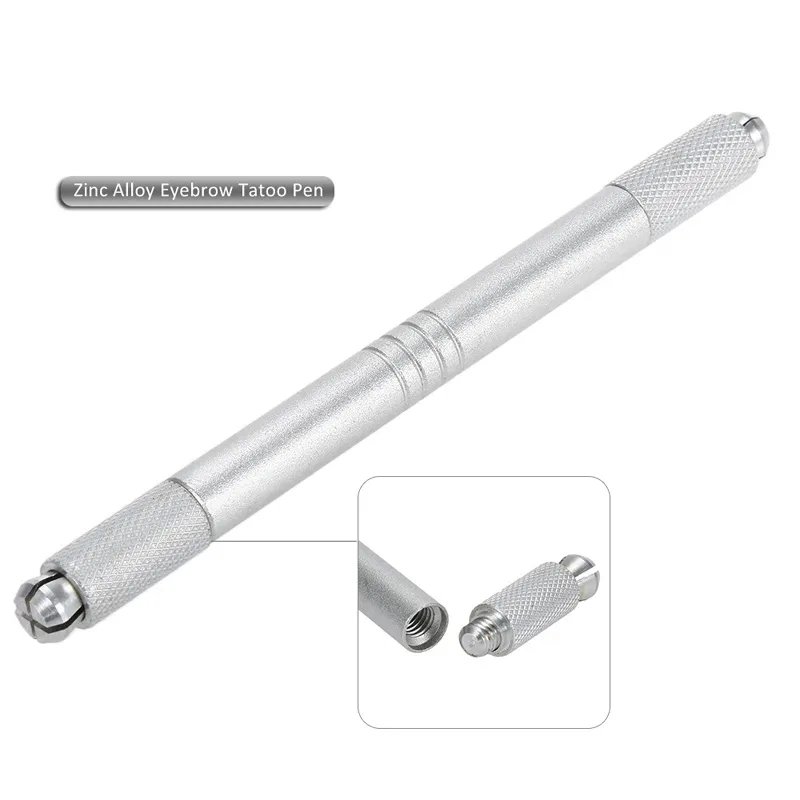 Wholesale Manual Dual-head Permanent Eyebrow Tattoo Pen Zinc Alloy Embroidered Eyebrow Makeup Tattooing Machine Microblading Pen Pencil