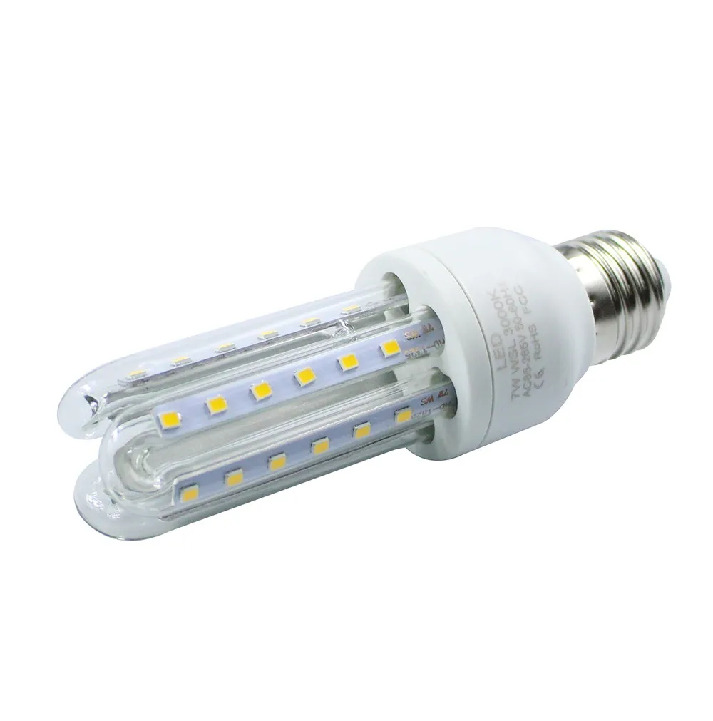 E27 2835 SMD LED-lampor 85-265V 7W U-formade LED-lampor Corn LED-lampa Julkrona Ljusbelysning 360 grader