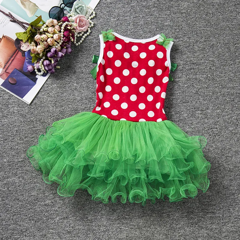 Nuove neonate vestito natalizio senza maniche bambini tutu gonne stanche vestiti a pois bambina adorabile cervi vestiti le vacanze di X'mas