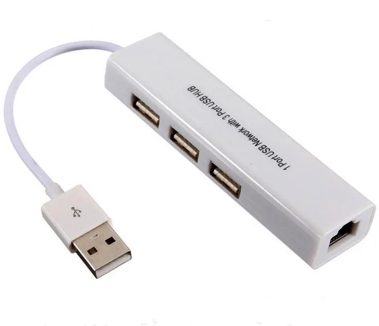 USB till RJ45 Ethernet med 3 portar HUB CE Mark för MacBook och Ultrabook iOS Android Tablet PC Win 7 8 DHL