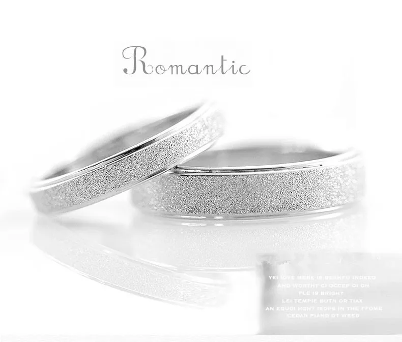 Bagues de couple de mariage en acier inoxydable givré en titane de haute qualité pour femmes hommes amoureux bague de fiançailles brillante noms de gravure gratuits