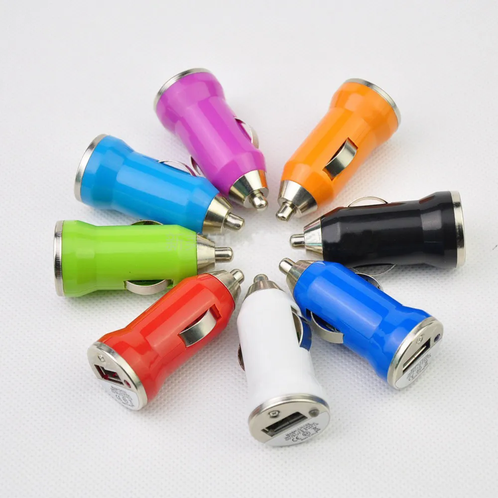 Iphone 6/6 s USB Araç Şarj Renkli Bullet Mini Araba Şarj Taşınabilir Şarj Evrensel Adaptörü 5 V 1A Iphone Samsung Için