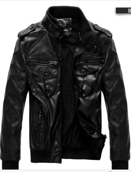 New Men's leather jacket coat thickness and velvet man leather male cultivate one's morality locomotive coat/large wholesale