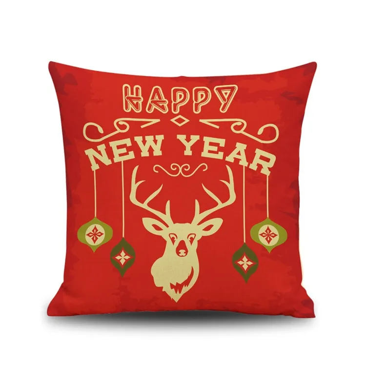 christmas reindeer pillow case merry christmas reindeer snowfla cartoon animals pillow case festival gift christmas gift 4545 cushion cover