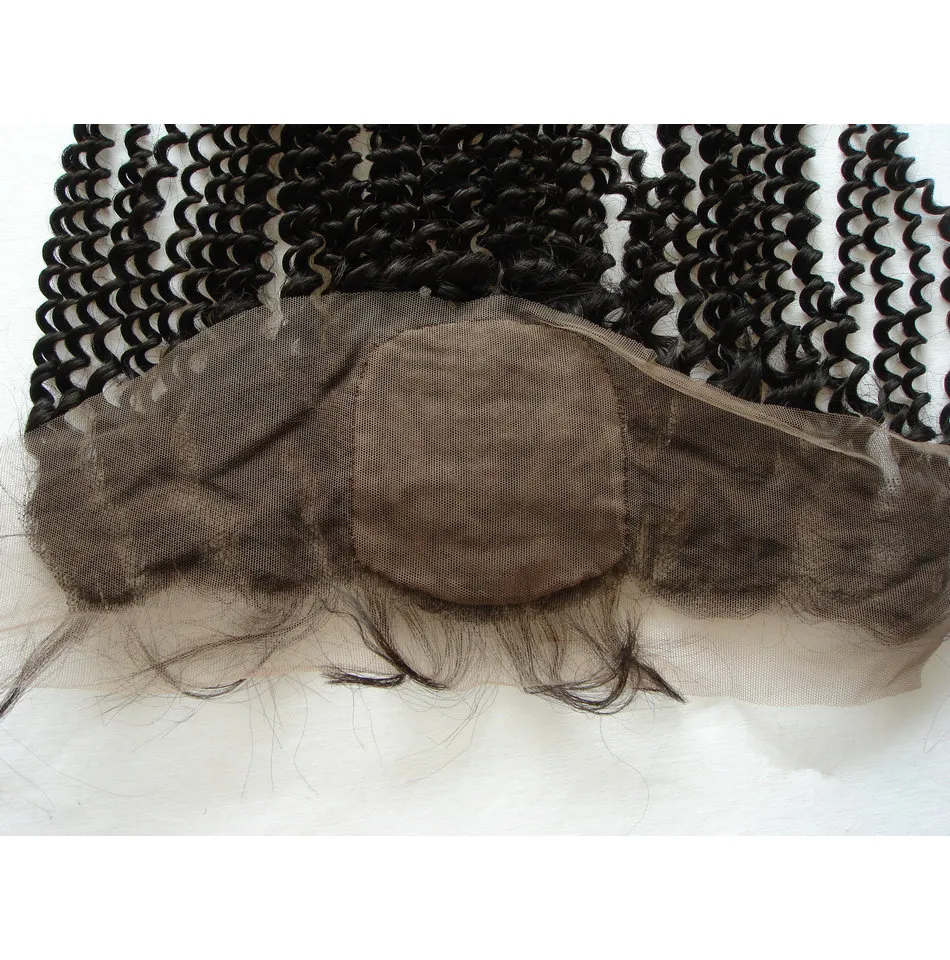 Billiga Silk Base Lace Frontal 13x4 med baby hår 8-24 