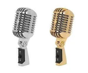 Professionnel Nouveau Microphone Vintage Rotatif de qualité supérieure Microphones Dynamiques Classiques Microfone Rétro pour la Diffusion de Concert Vocal KTV