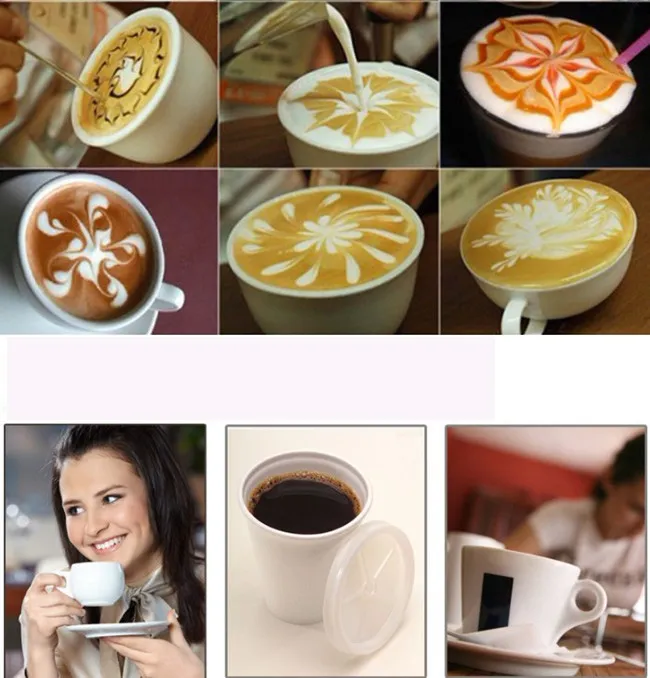 kawa latte szablon sztuki