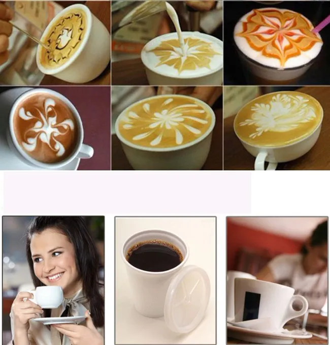 Coffee Latte Art Stencils Tool DIY Decorating Cake Cappuccino Foam Strew Pad Duster Spray Print Mold Coffee Health & Beauty Tools