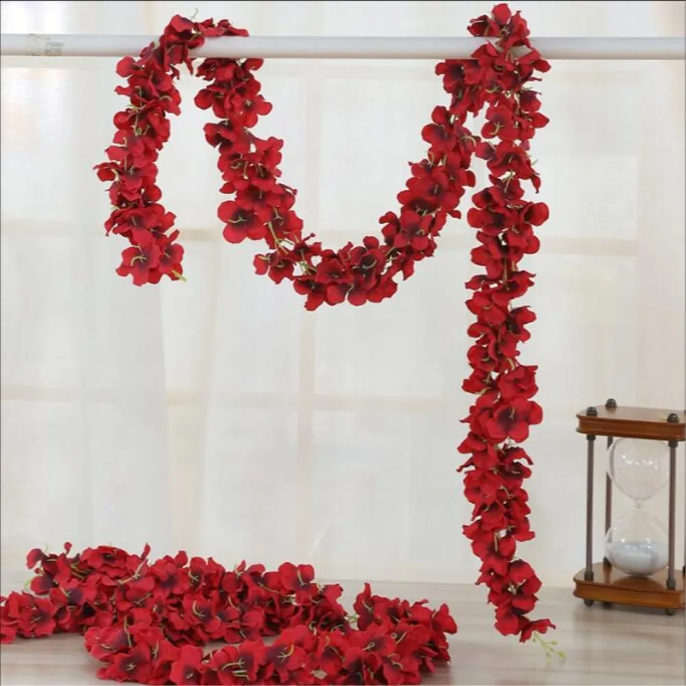 Nouveauté fleurs artificielles rotin fleurs bricolage support de vigne pièce maîtresse de mariage décoration de la maison 8 couleurs 1 = 10 pièces