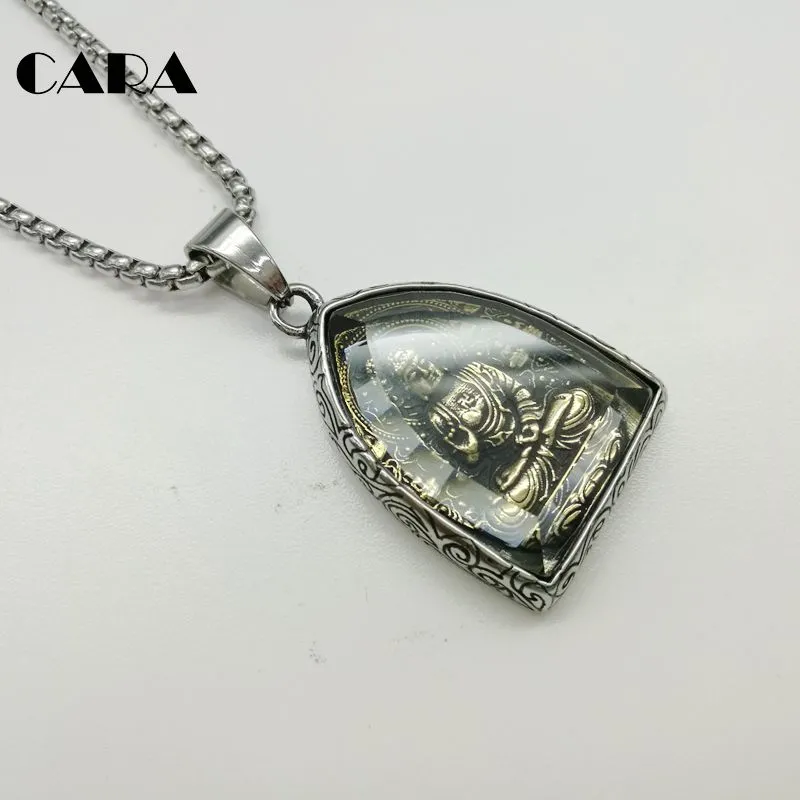 CARA 2017 NEW Statement Necklace Vintage Buddha Pendant Buddhist Necklace Buddha Religious 316L stainless steel necklace Jewelry C223u