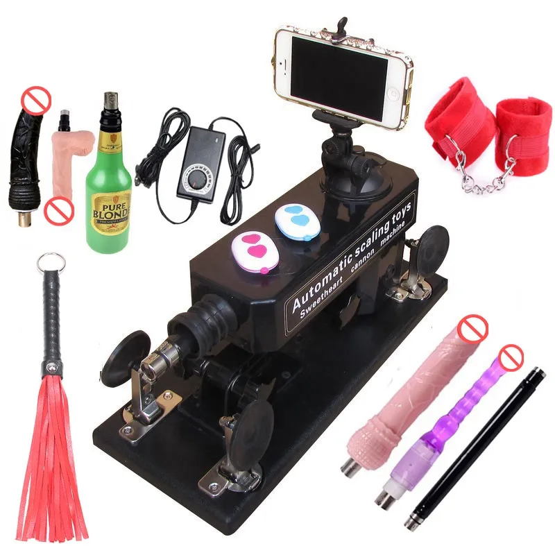 Automatic Sex Machine Gun Set for Men/ Women LOVE Machine with Masturbation Cup, Big Dildo,Couple Game Sex Handcuffs and Leather Whip etc