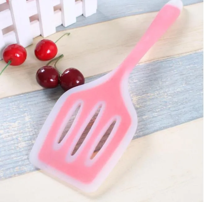 Silicone Slotted Turner Spatula Slotted Egg Turner Heat Resistant Non Stick Large Soup Spoon Half See Through8966233