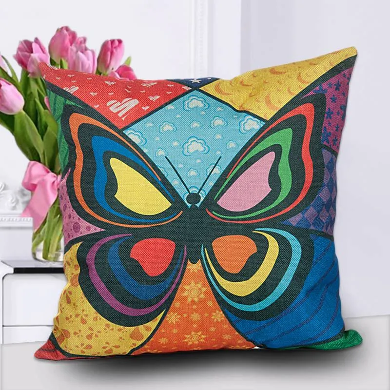 Novo Estilo de Plantas Padrão de Animais Travesseiro cobre Borboleta Projeto Capas de Almofada Borboleta Fronha Home Decor Borboleta Capas de Almofada