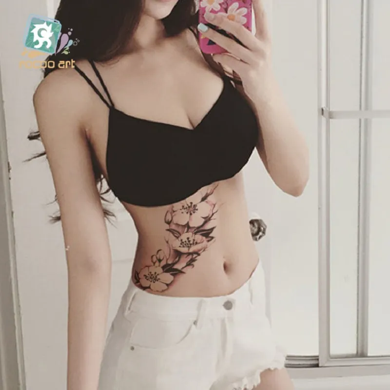 21*10cm Temporary fake tattoos Waterproof tattoo stickers body art Painting for party decoration etc mixed flower rose plum blossom