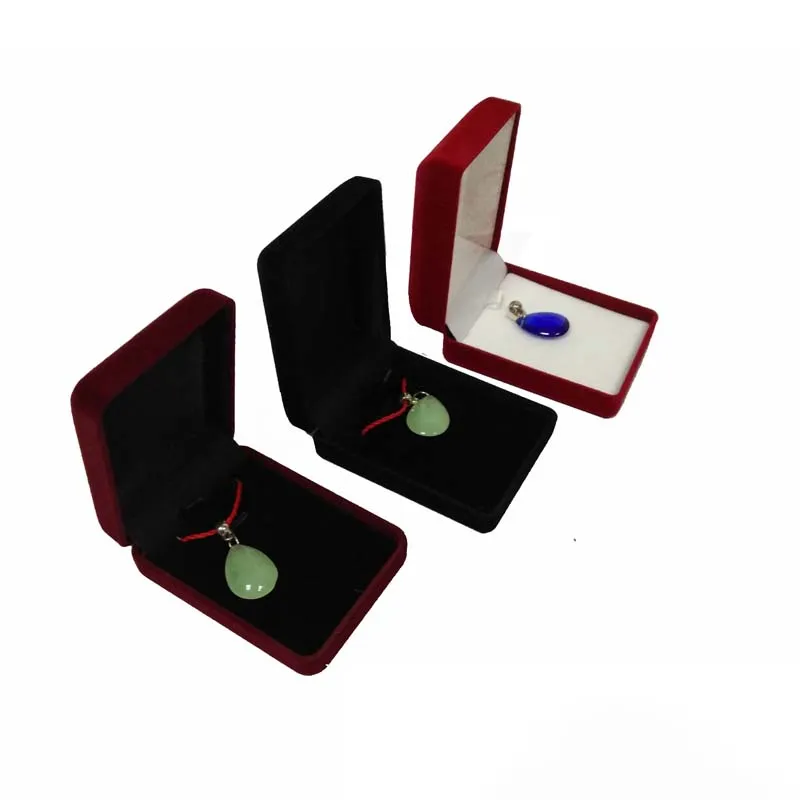 Whole Rectangle Jewelry Display Gift Box Velvet Stud Earring Storage Pendant Necklace Organizer Holder261L