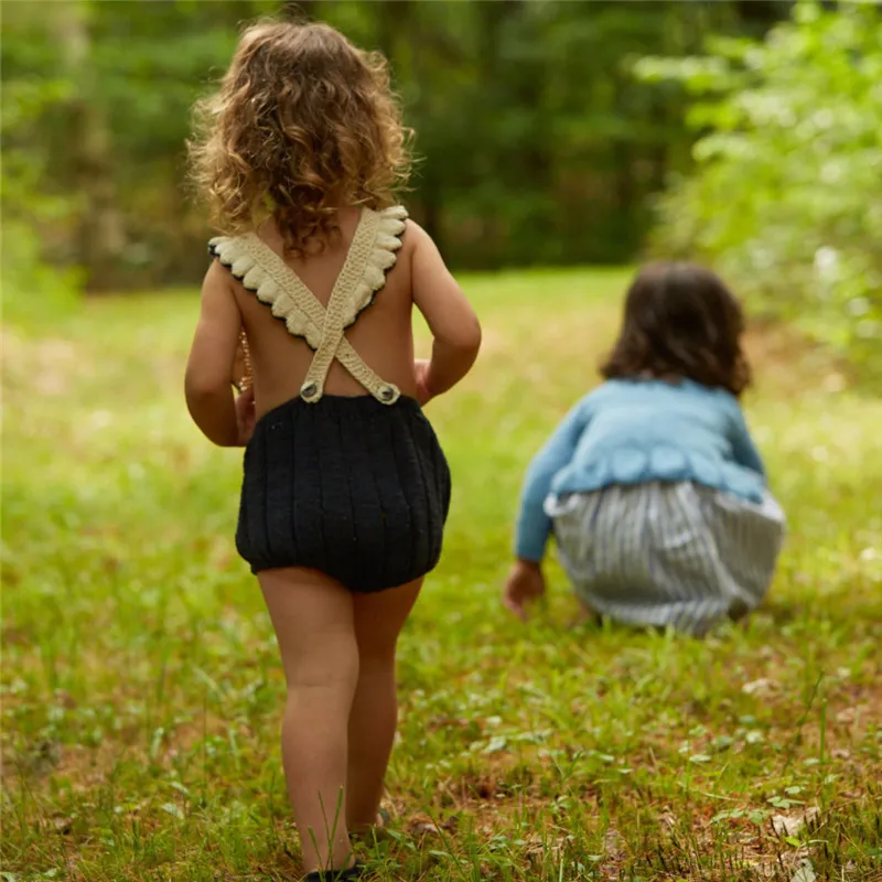 Bebek Kız Rompers Prenses Tatlı Örme Bebek Romper Çocuklar Tulum bebeğin Tek Parça Giysileri Bebek Giysileri Sevimli Çocuk Giyim Tırmanın