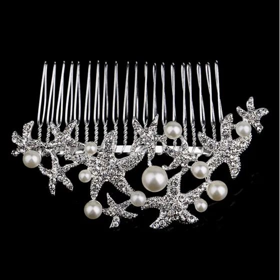 Wspaniałe kawałki na głowie imprezowej Wedding Hair Coman Sea Rhinestone Pearl Pearl ANVIROROMental Friendly Alloy Hair Pieść Koreańskie style4756418