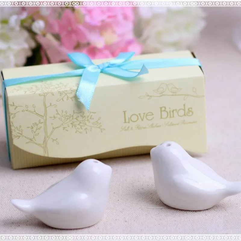 Spice Tools Ceramic Love Birds Salt and Pepper Shaker Party Wedding Favors