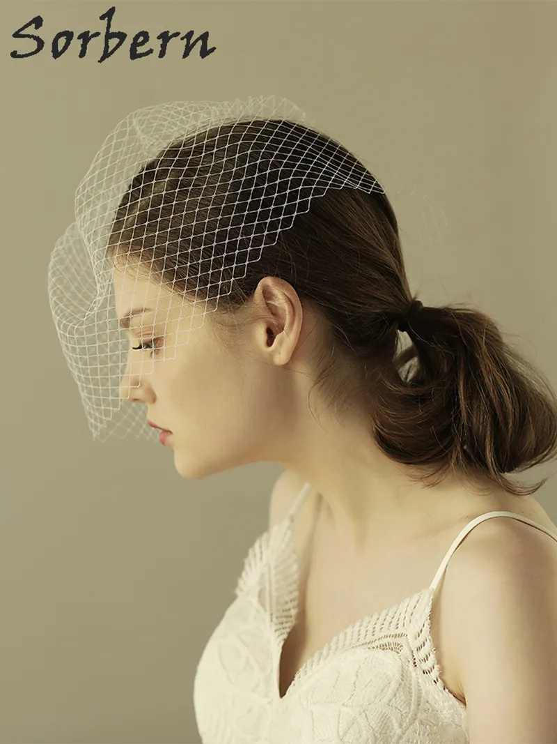 Sorbern Bridal Veil Hats Bridal Pojedyncza warstwowa konstrukcja Wedding Hair Akcesoria dla kobiet eleganckie styl ręcznie robiony impreza Whit7636930