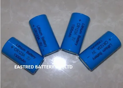 Batteria al litio non ricaricabile da 1200 pezzi 3v CR123A CR17345 DL123A 1500mAh fotocamera torcia