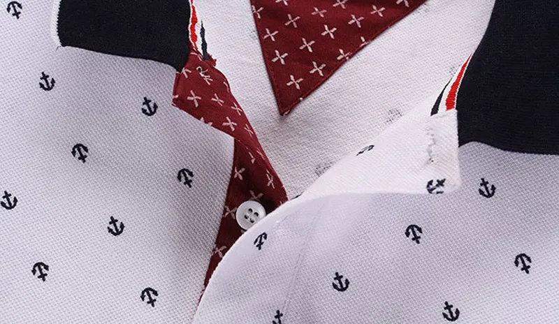 Polo di marca Camicie POLO stampate da uomo Camisas a maniche corte in cotone Polo da uomo casual con colletto alla coreana