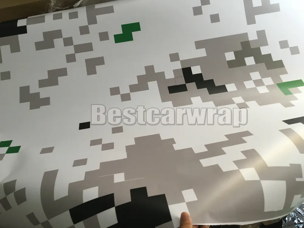 غلاف جديد للسيارات فينيل Camo Digital مع Air Rlease Gloss/ Matt Arctic Pixel Film الذي يغطي Foile 1.52x 10m/ 20m/ 30m