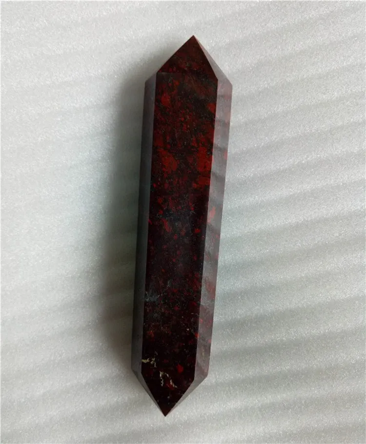 8-10 cm Doğal Bloodstone Kuvars Kristal Değnek Moda Kişilik Değirmen Point Hediye İyileştirme