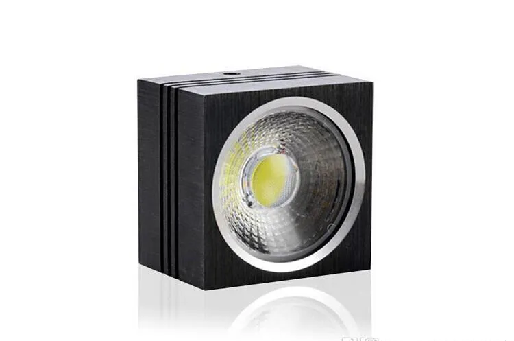 Partihandel Pris COB LED Downlight 7W 12W Dimmable 110V 120V 220V Ytmonterad LED Light Spot Square LED taklampa