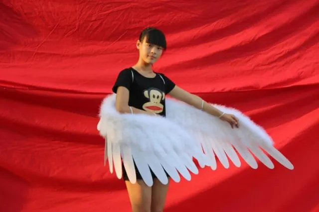 I più nuovi modelli di puntelli fotografia in studio di ali bianche nere di Angel Fashion mostrano / ala perpformance 145 cm Trasporto libero all'ingrosso di SME