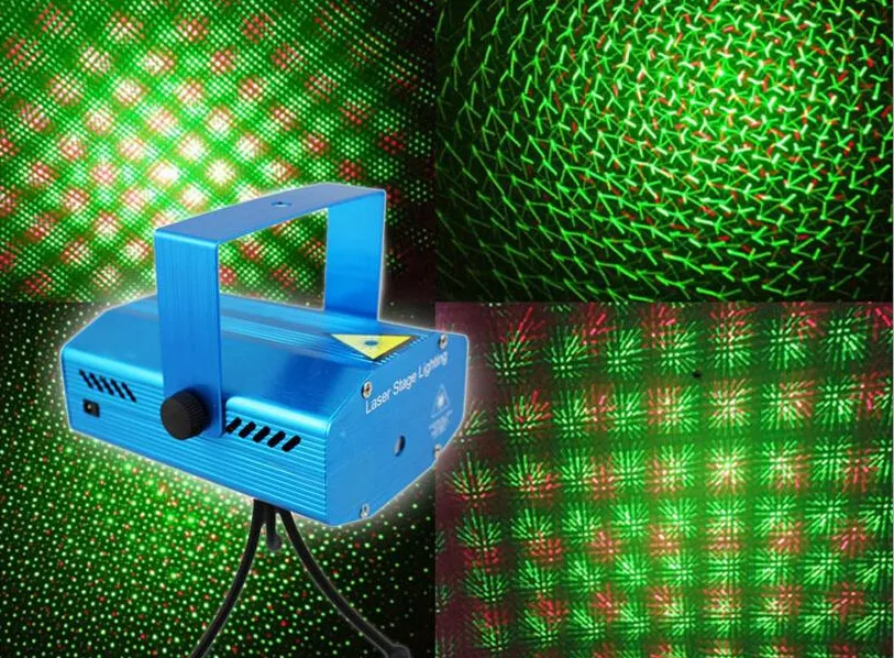 Voice-Activated Auto Model 150mW Rood en Groen Mini Laser Stage Licht Sterren LED-effecten Verlichting voor Bar Club Party Room Blije lichten