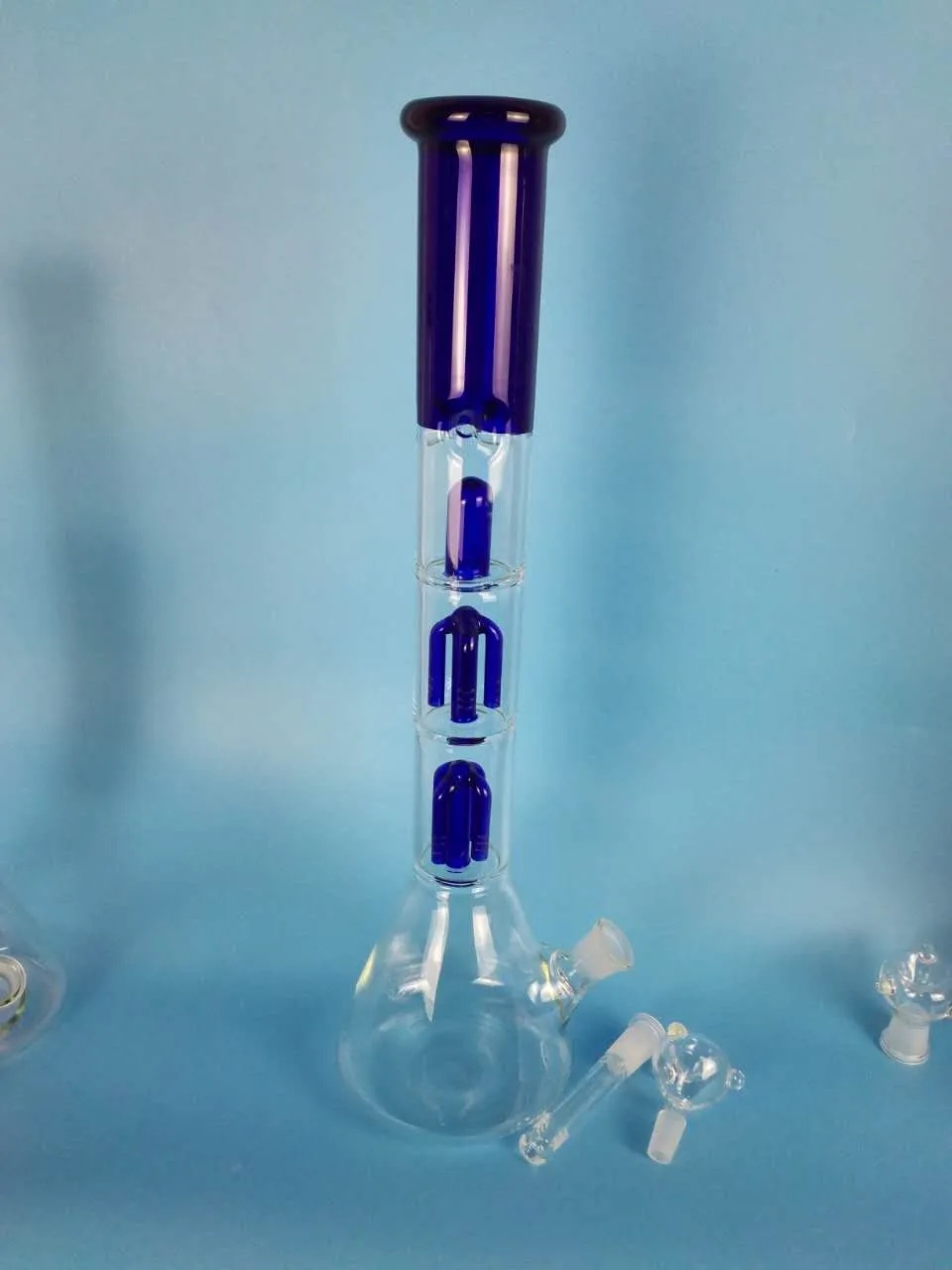 h:38CM d;12.5cm Triangular transparent glass glass water pipe water pipe