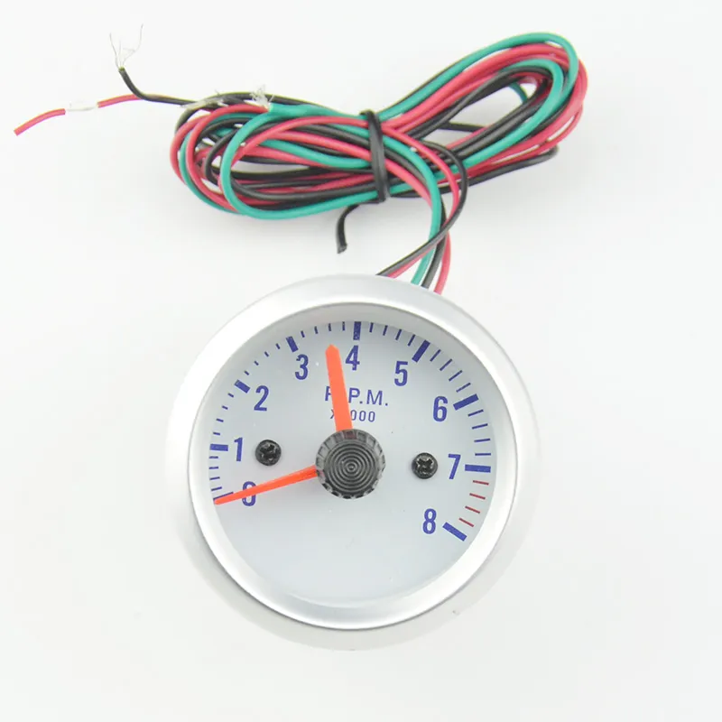 2" 52mm Car Rev Counter Tachometer Pointer Gauge gauge 0-8000 RPM +pods Call the police Rotation Set up 