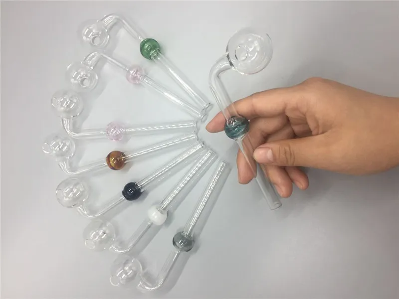 high quality 14cm glass bowl pipes Curved Glass Oil Burners Pipes bowling ball Balancer Water Tobacco Pipe for smoking in stock