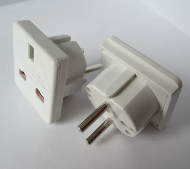 VK naar Euro EU AC Power Travel Plug Adapter Adapters Converters Wit