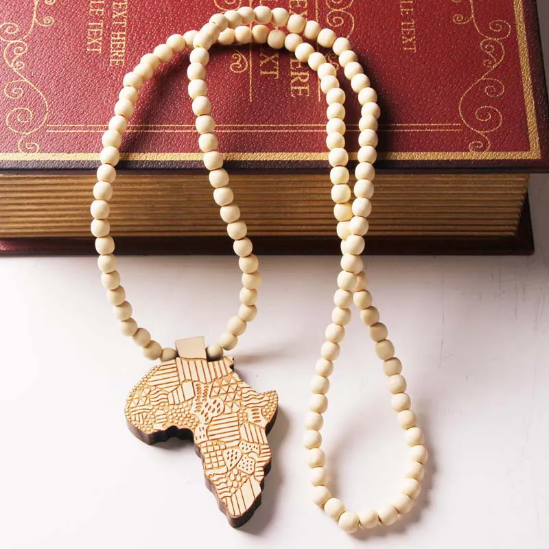 Entier et au détail 2017 Nouvelle Afrique Pendre Pendre Good Wood Hip Hop Collier de mode en bois 9129133