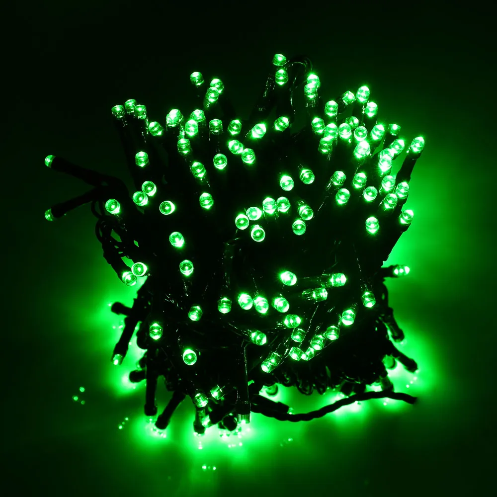 22m 200 LED Solar String Fairy Lights Vattentät Solar Power 8 Modes 7m 12m Solljus för jul Halloween Garden Decoration