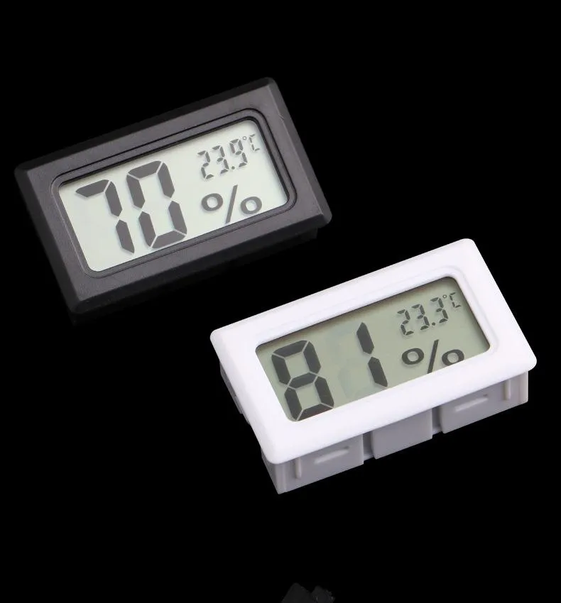 Mini Digital LCD Termometri incorporati Igrometri Temperatura Misuratore di umidità Termometro interno Nero Bianco 2022